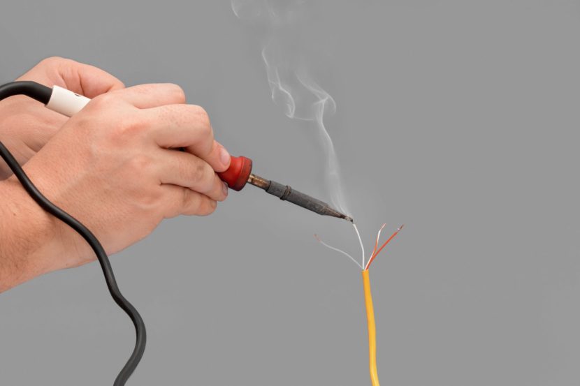 Soldering electrical wires